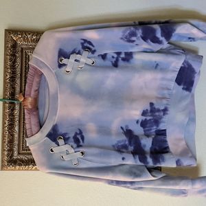 💟 girls 10, Justice tie dye fleece pullover